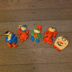 Kelloggs Cereal Mascot Vintage 1978 Character Refrig Magnet/ Set 5